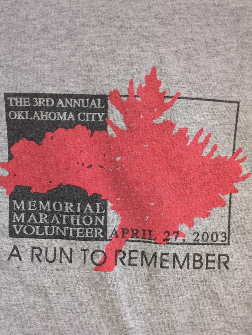 Red Bud Classic Gray Tee with Red Maple Graphic